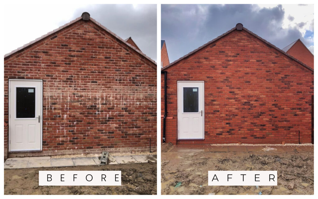 Brick cleaning new build homes